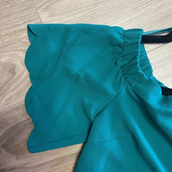 Banana Republic Teal Green Off the Shoulder Dress - Picture 3 of 4